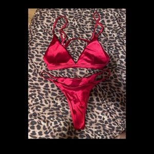 SHEIN red cheeky bikini